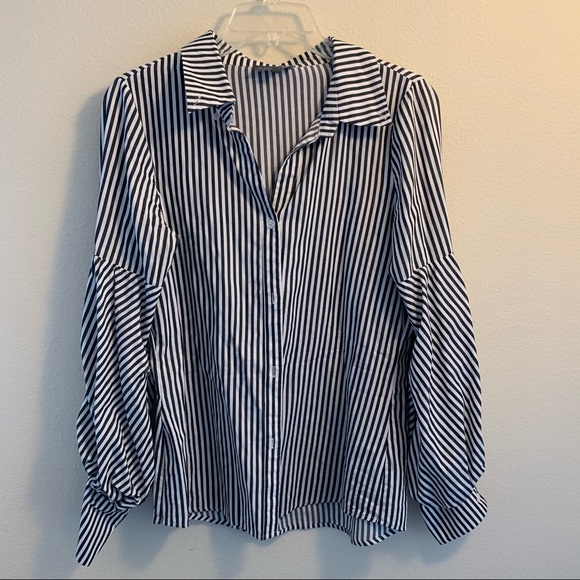 Anthropologie Tops - Greysn Anthropologie Striped Balloon Sleeve Top XS